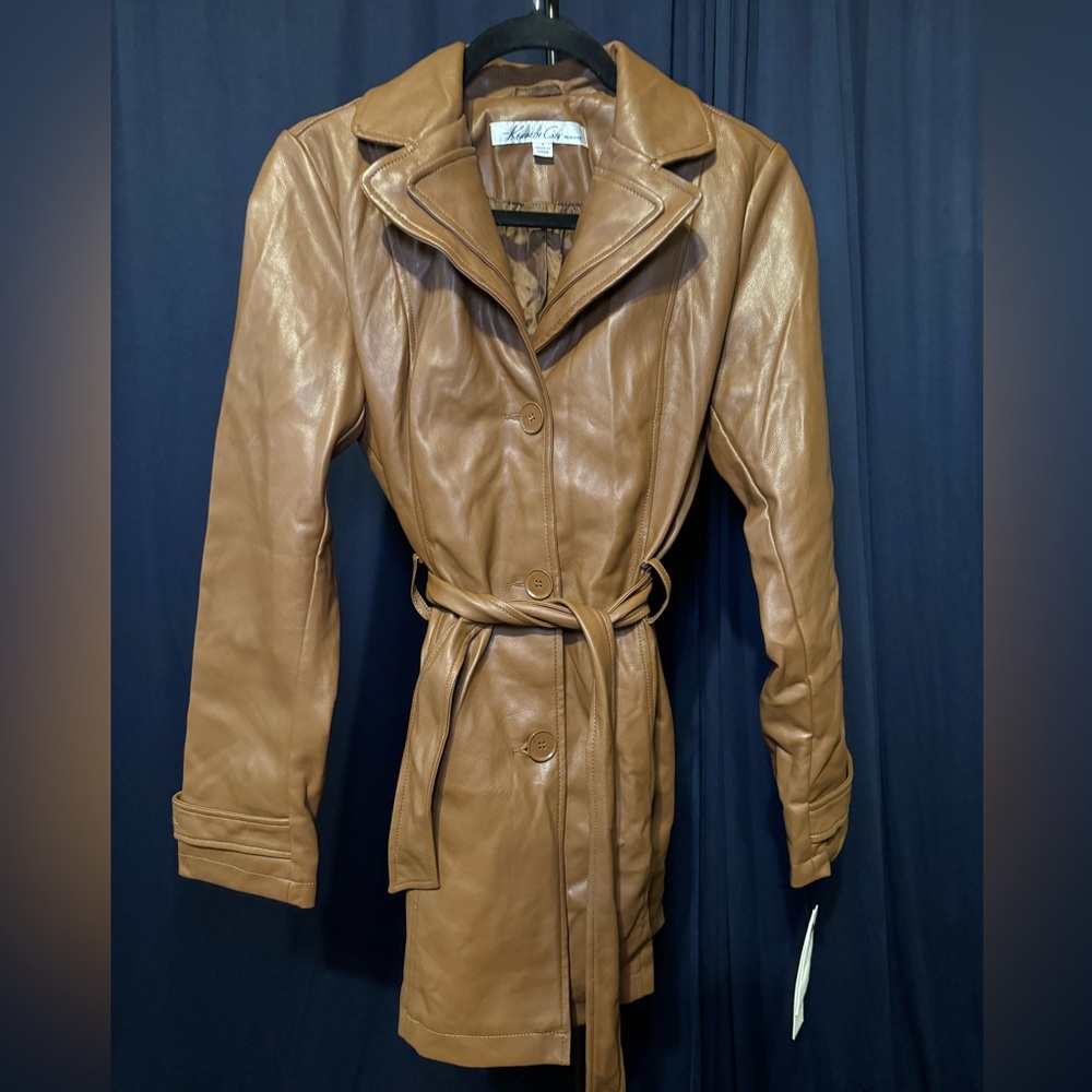 Nwt Leather Trench - image 1